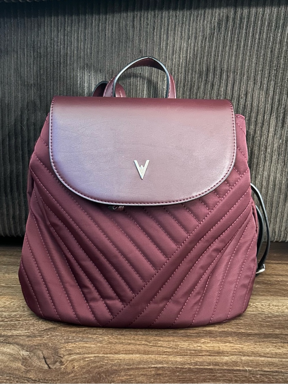 Vanessa Williams Burgundy Quilted Backpack NWT Wine Red purse.